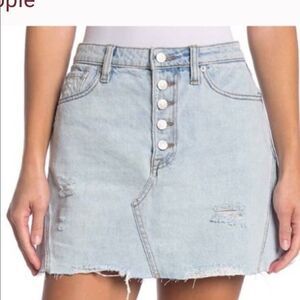 FREE PEOPLE Montauk Mini Denim Distress Skirt.Size 29